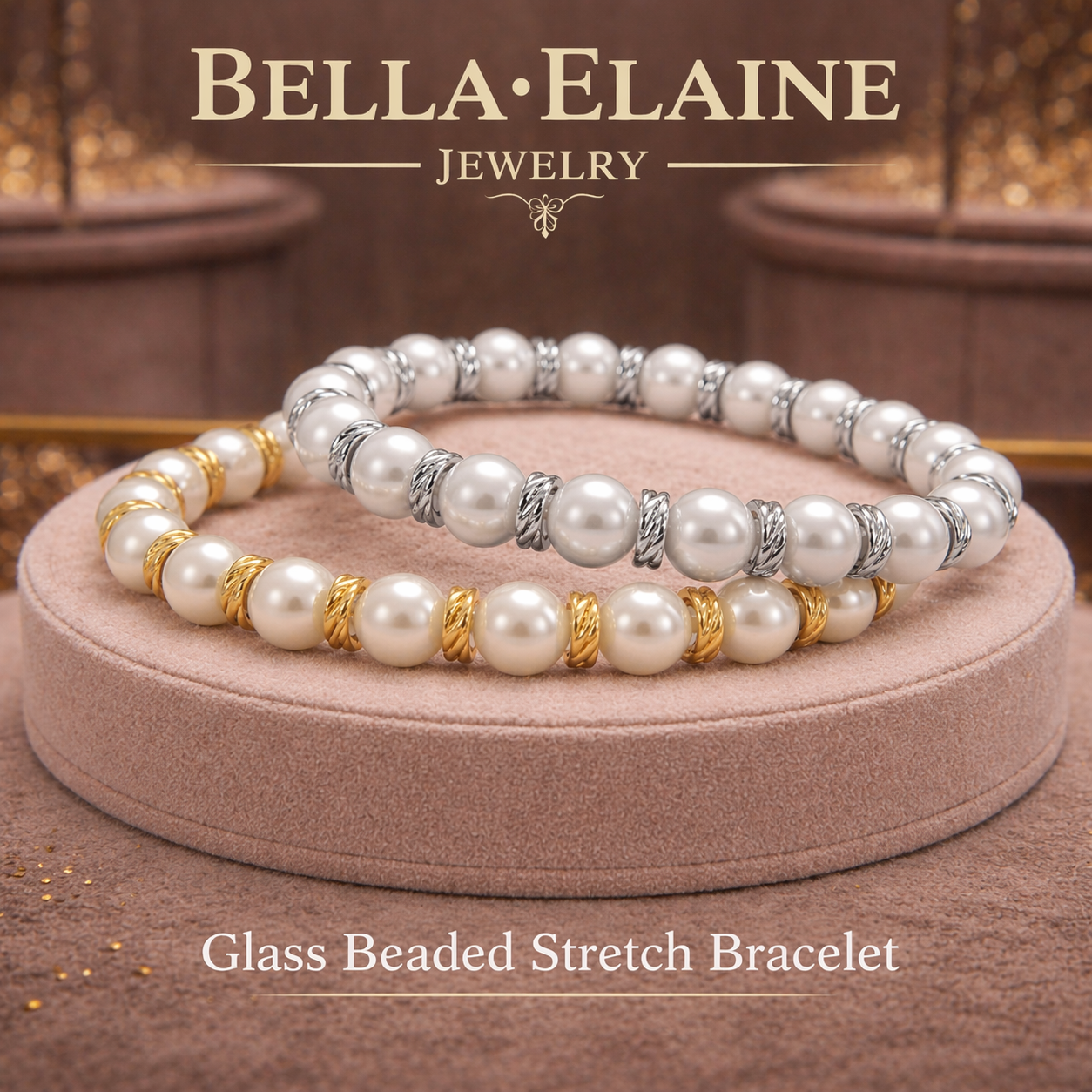 Glass Beaded Stretch Bracelet