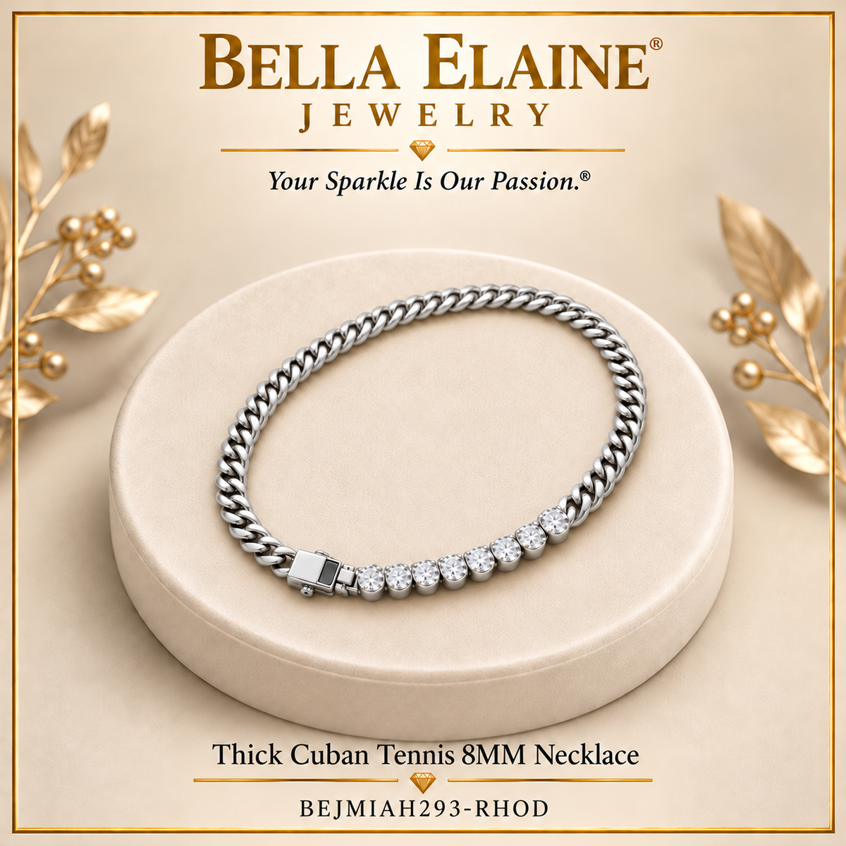 Thick Cuban Tennis 8MM Necklace