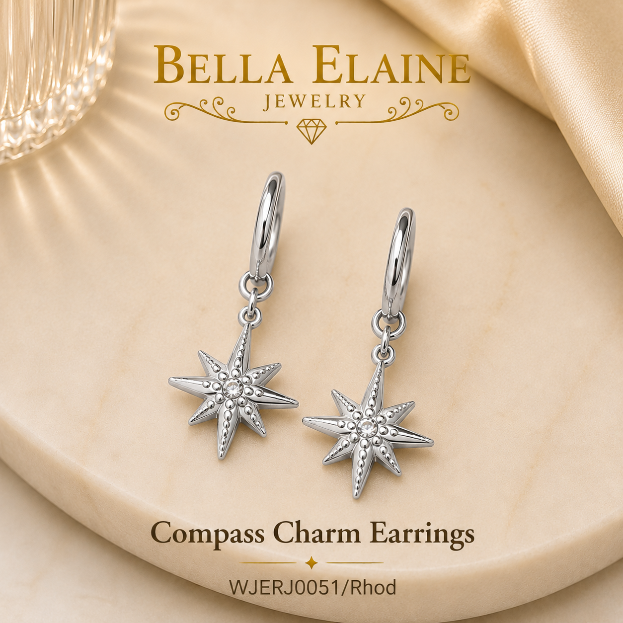 Compass Charm Earrings
