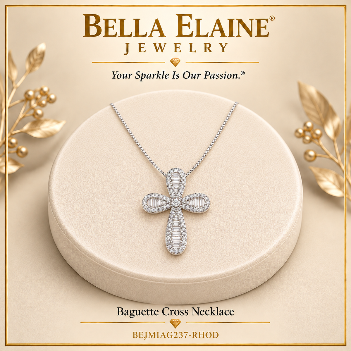 Baguette Cross Necklace