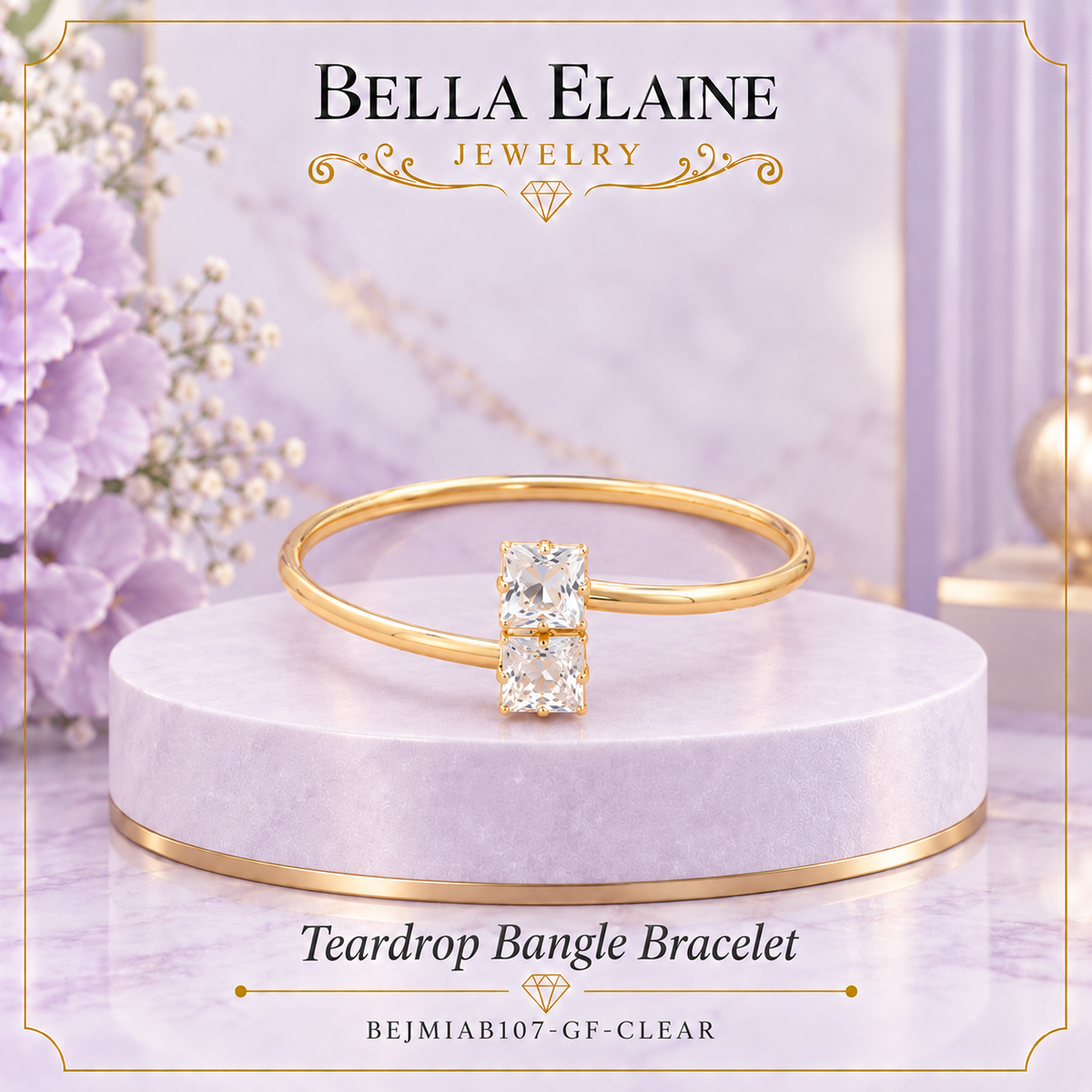 Teardrop Bangle Bracelet