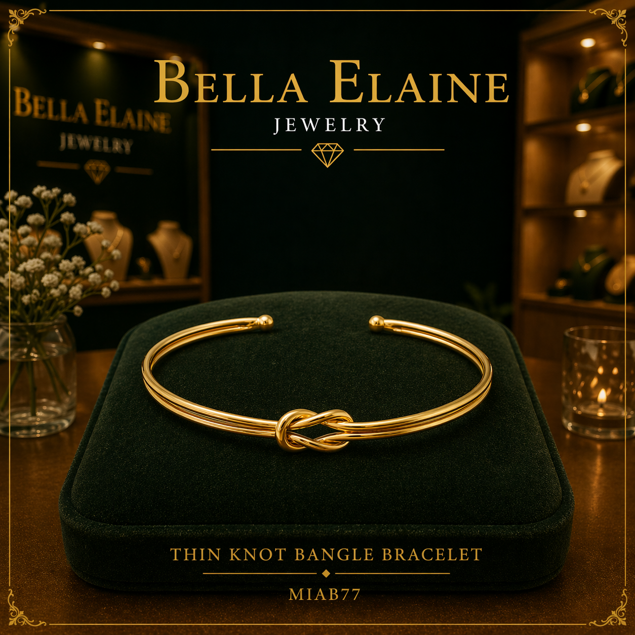 Thin Knot Bangle Bracelet