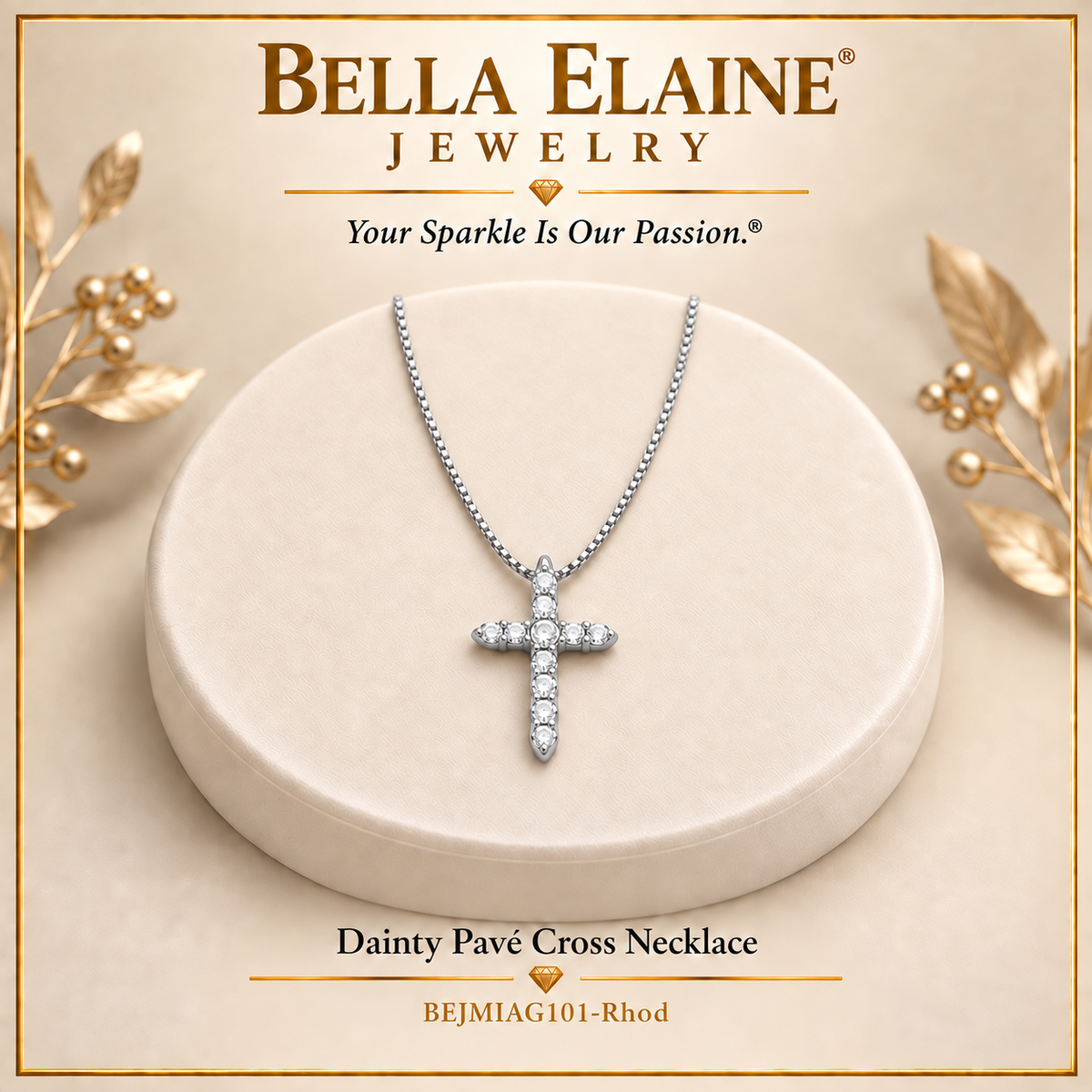 Dainty Pave Cross Necklace