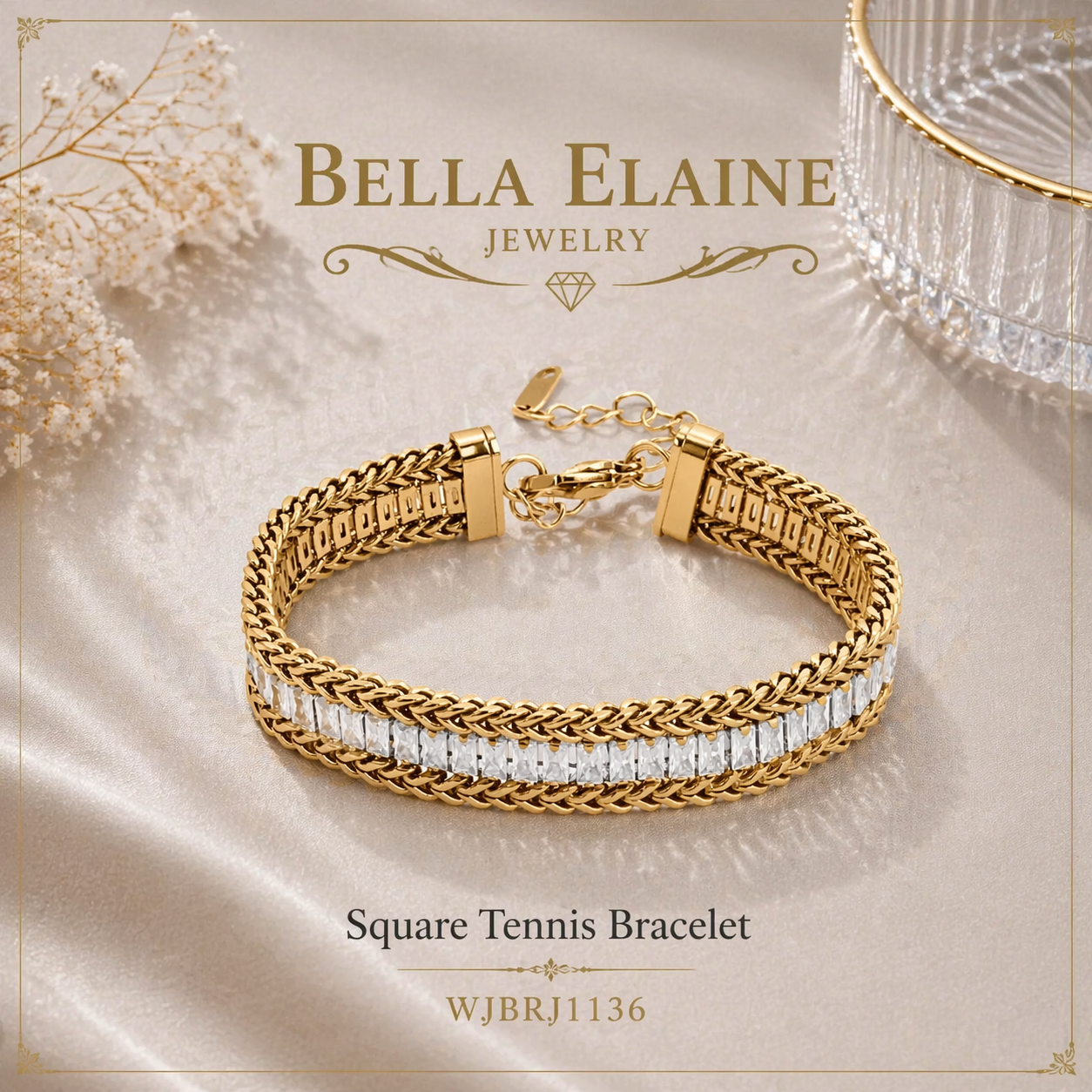Square Tennis Bracelet