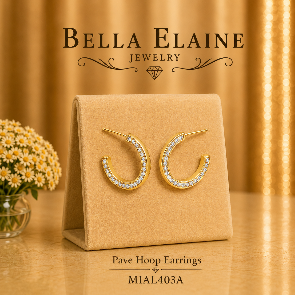Pave Hoop Earrings