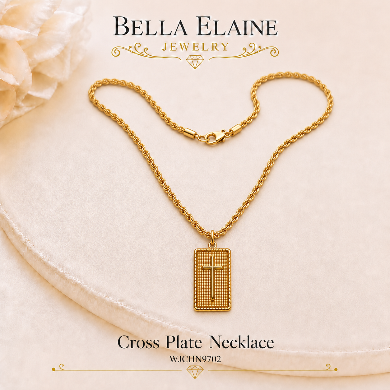 Cross Plate Necklace