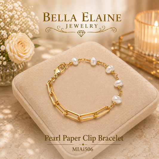 Pearl Paper Clip Bracelet