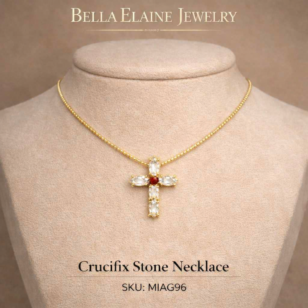 Crucifix Stone Necklace