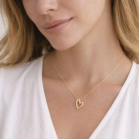 Elongated Heart 18" Necklace