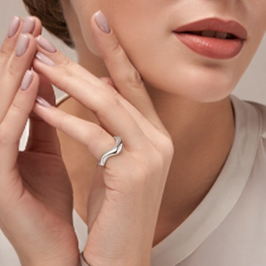 Sterling Silver Puffed Freeform Ring