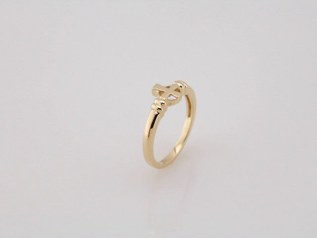 14K Yellow Gold Cross Chastity Ring