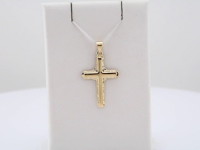 14K Yellow Gold 26x18 mm Cross Pendant