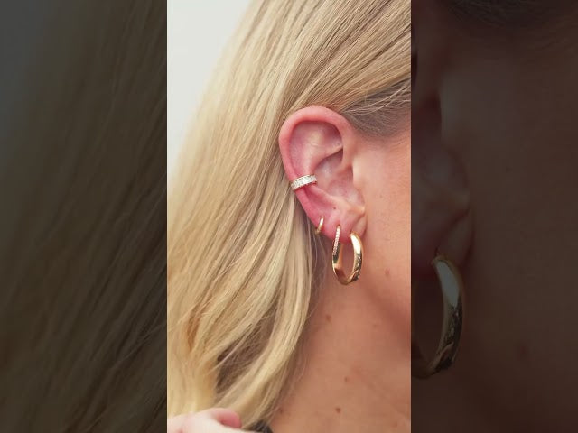 14K Rose Gold Lab-Grown Ruby Hinged 12.5 mm Hoop Earrings