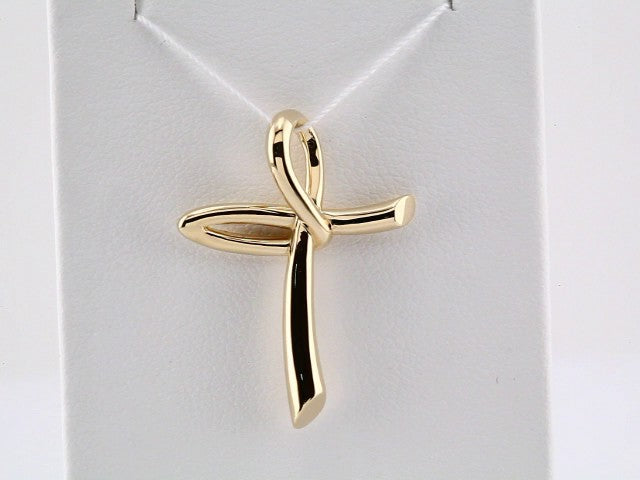14K Yellow Gold 26x19.25 mm Cross Pendant