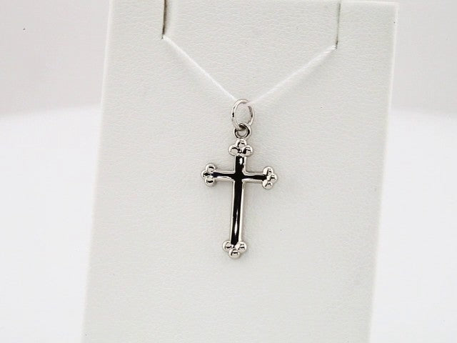 14K White Gold Cross Pendant