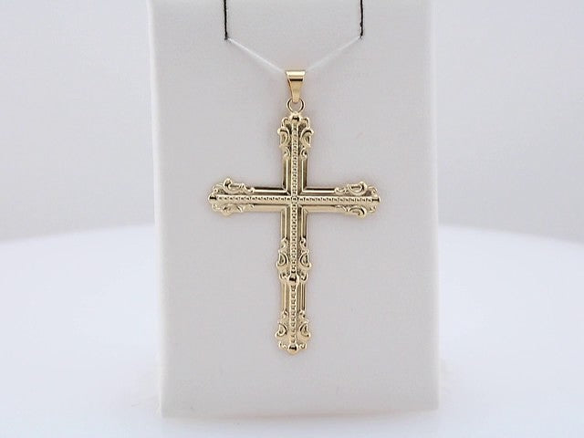 14K Yellow Gold 47x31.5 mm Cross Pendant