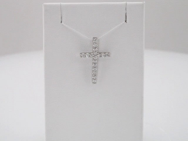 Platinum 1/5 CTW Natural Diamond Petite Cross Pendant