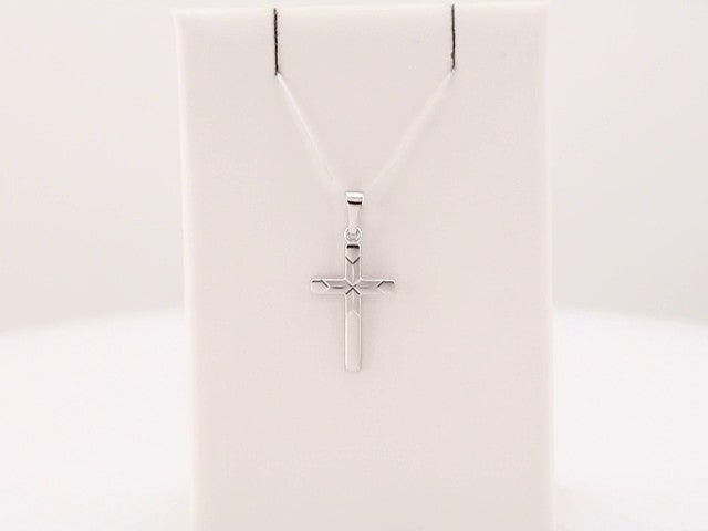 14K White Gold 18x12 mm Cross Pendant