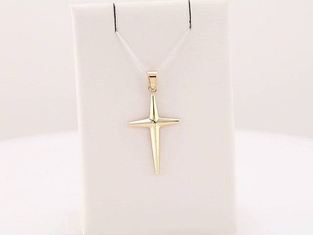 14K Yellow Gold 31x17.5 mm Cross Pendant