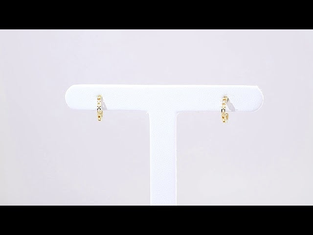 14K Yellow Gold Chain Link 10.2 mm Hoop Earrings