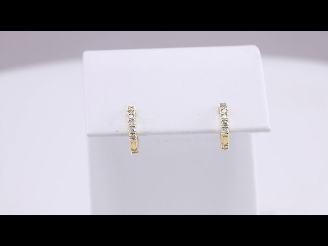 Sterling Silver 1/3 CTW Natural Diamond 12.6 mm Hoop Earrings