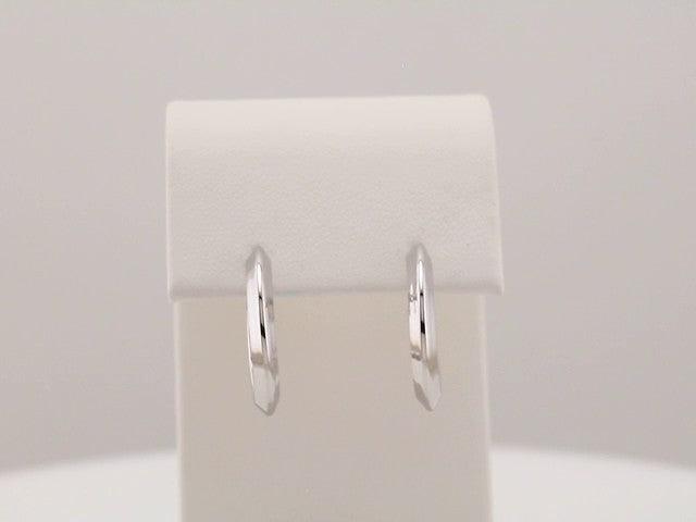 Sterling Silver Knife-Edge Tube 15 mm Hoop Earrings