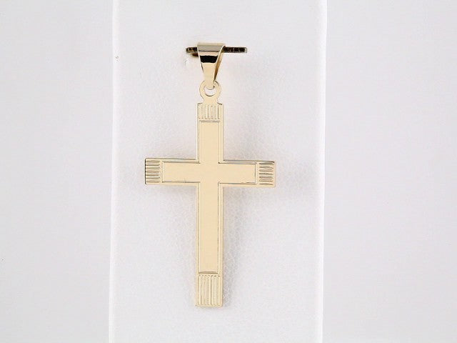 14K Yellow Gold 36.8x18 mm Cross Pendant