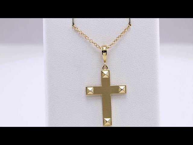 14K Yellow Gold Cross 20" Necklace