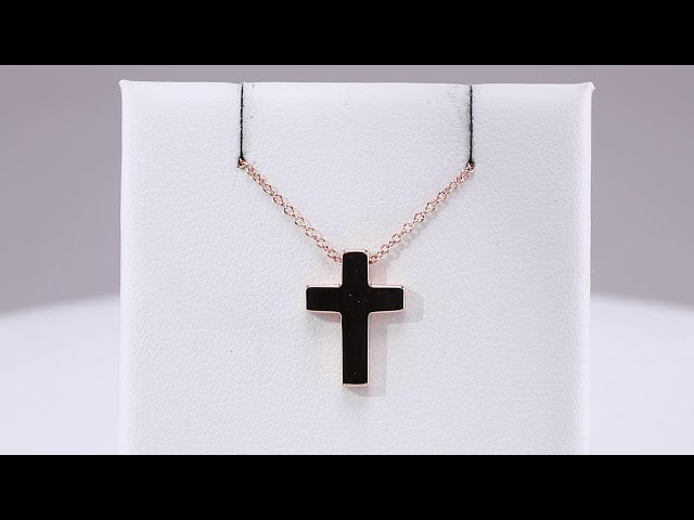 14K Rose Gold Petite Cross 16-18" Necklace