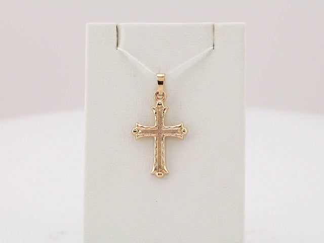 14K Yellow Gold 20x14.5 mm Hollow Cross Pendant