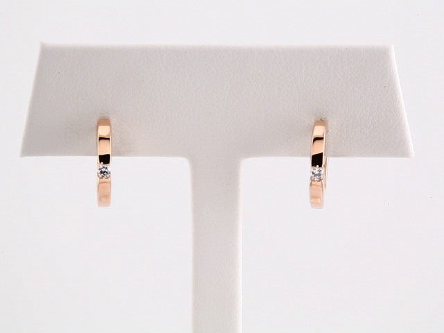 14K Rose Gold .07 CTW Natural Diamond Hoop Earrings
