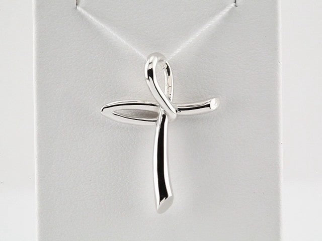 18K White Gold 26x19.25 mm Cross Pendant