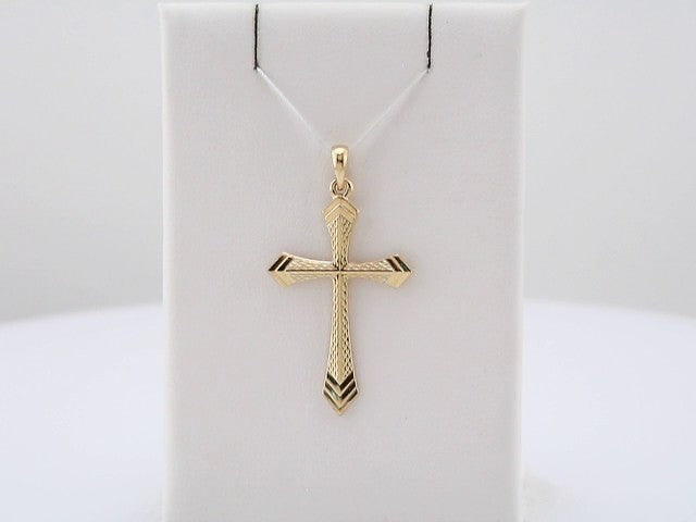 14K Yellow Gold 32x21 mm Cross Pendant