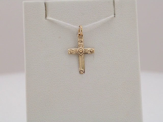 14K Yellow Gold Youth Cross Pendant