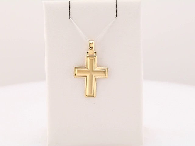 14K Yellow Gold 22.5x18 mm Cross Pendant