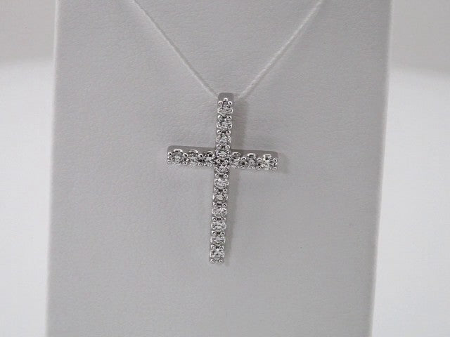 Platinum 1/4 CTW Natural Diamond Petite Cross Pendant
